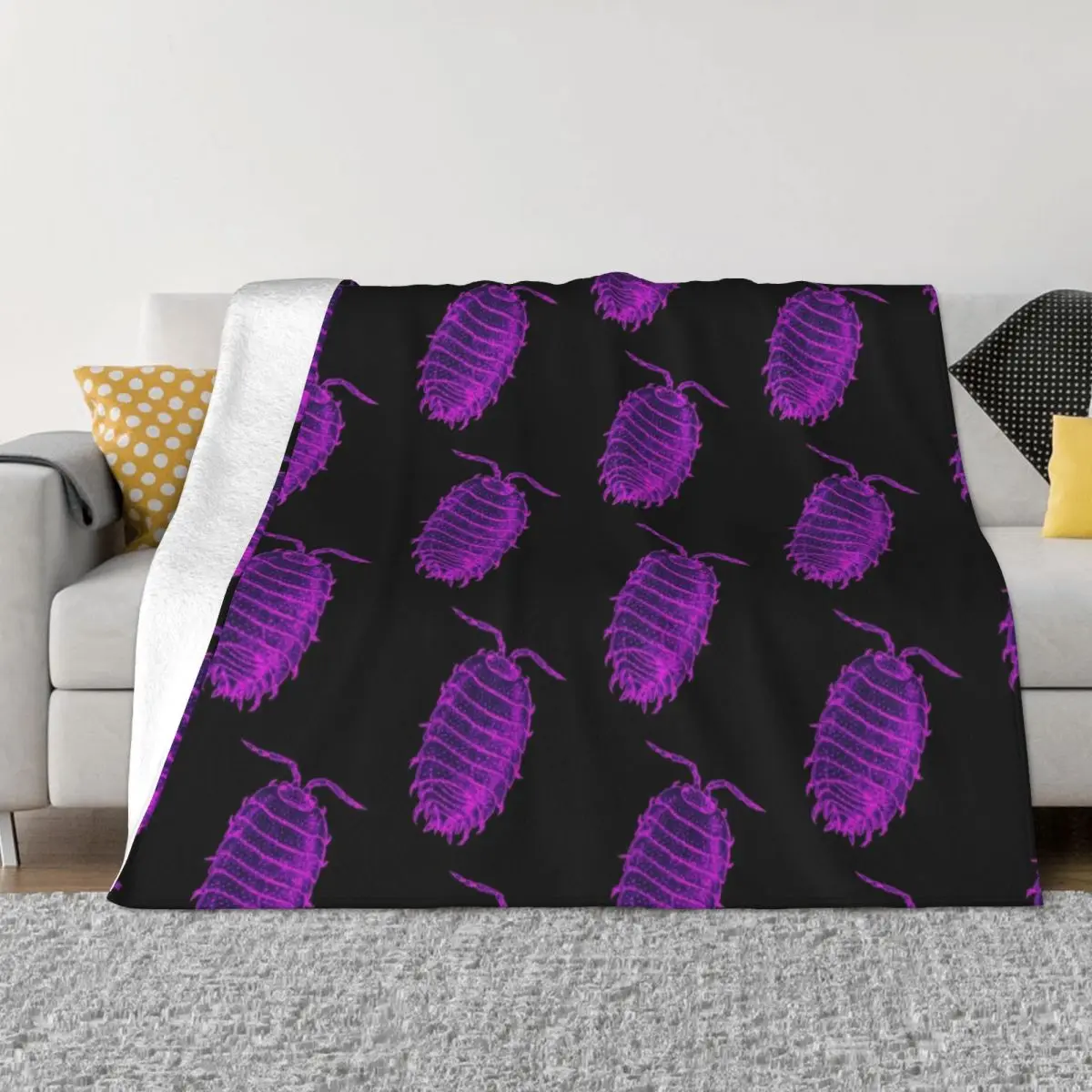 

Giant Purple Isopod Throw Blanket Soft Bed Blankets Beautiful Blankets Camping Plaid on the sofa