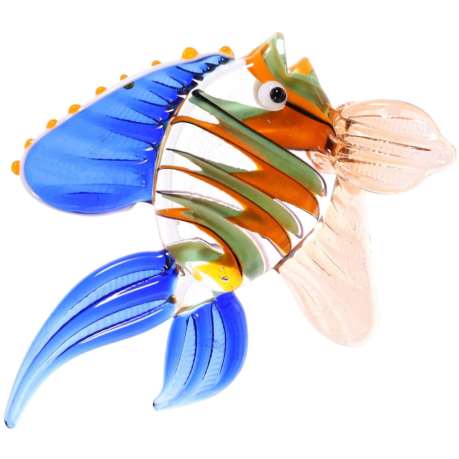 

1Pcs Handicraft Stained Glass Fish Ornament Marine Animal Desktop Decoration Colorful Fish Craft Home Adornment