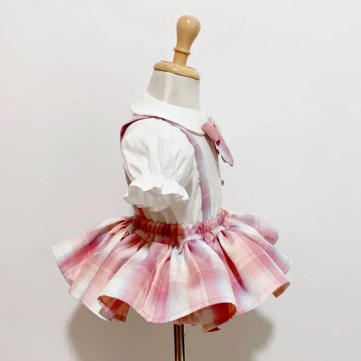 Children's Sets Summer College Style Girls School Uniforms Suit Skirts Primary School Students Costumes Trend Kids Clothes