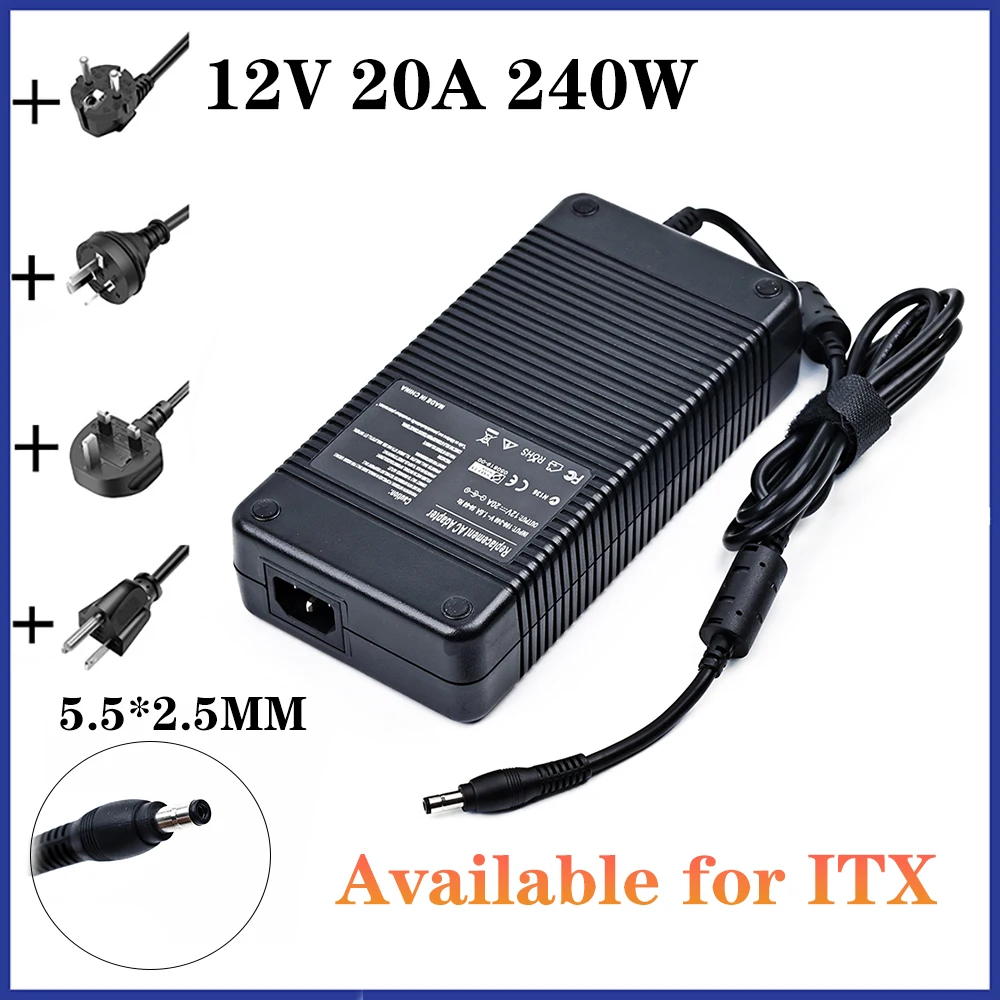 New 240W 12V 20A EADP-220AB B For Delta 341-0222-01 ACCharger Laptop Supply Power Adapter 5.5*2.5mm