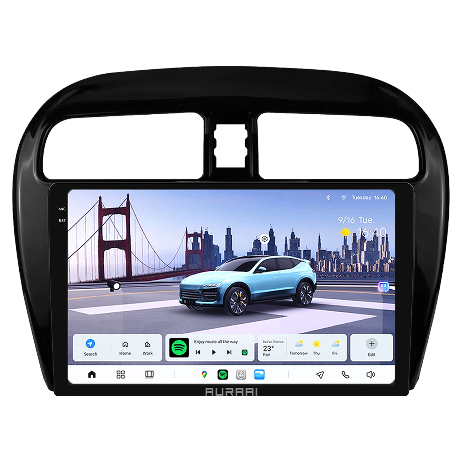 8G 256G AURAAI Android 13 Autoradio Für Mitsubishi Mirage/Space Star 2012-2023 CarPlay ADAS 360 Kamera 2K Bildschirm 3D UNISOC 7870