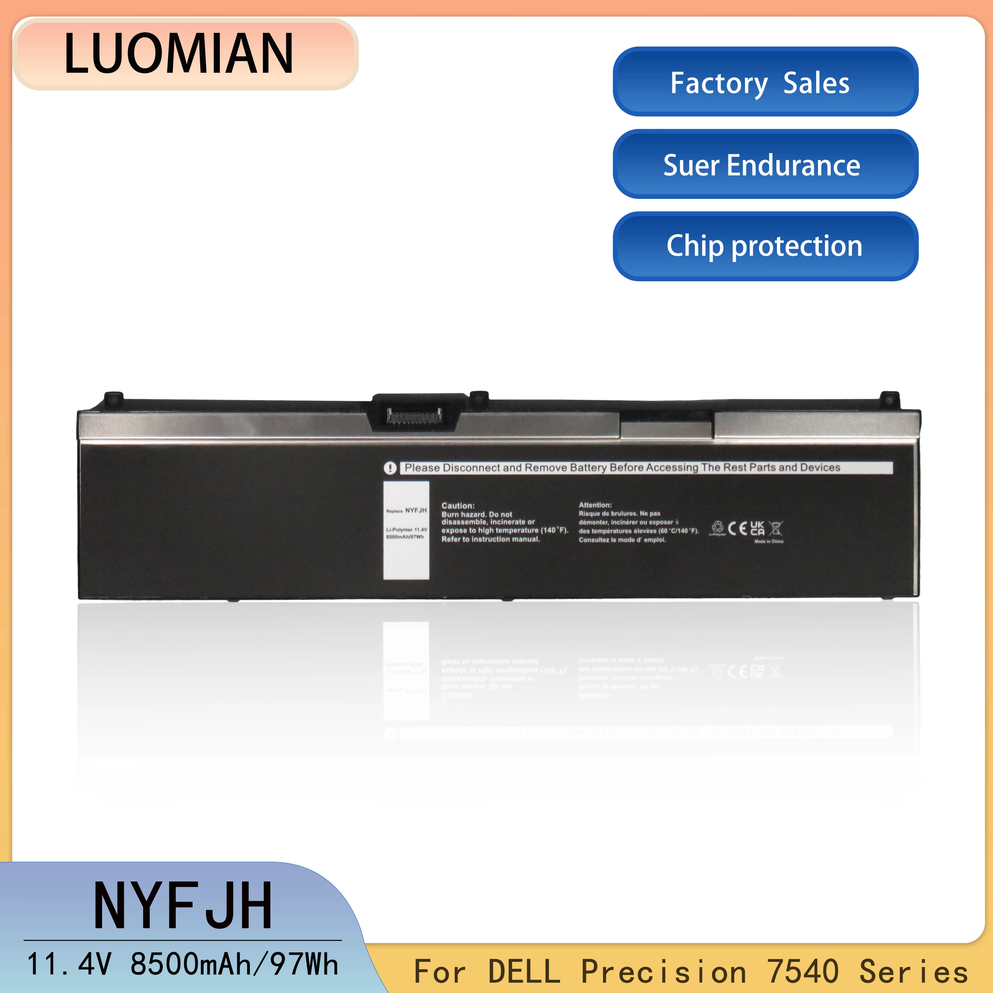 For DELL NYFJH Laotop Battery DELL Precision 7530 7730 7540 7740 series P34E P34E001 P34E002 P74F P74F001 P74F00 11.4V
