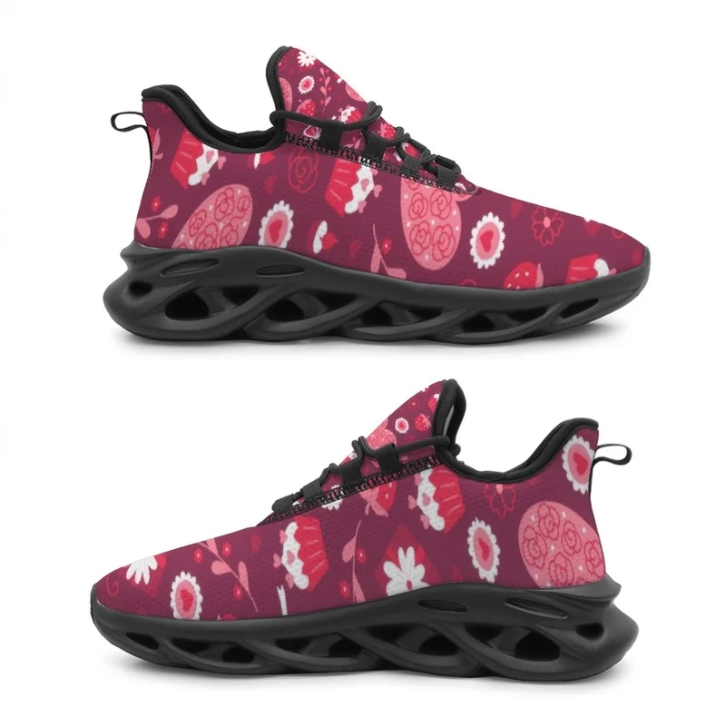 Ladies Men's Casual Sneakers Casual Running Shoes Skateboard shoes Casual Shoes Sweet rose heart print Sports Shoes Suitable for