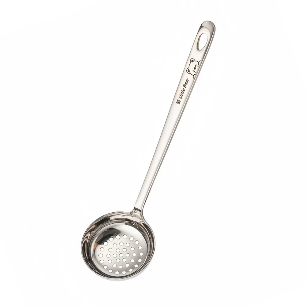 316 Stainless Steel Long Handled Soup Spoon High Temperature Resistance Silver Slotted Spoon Easy To Clean Large Capacity
