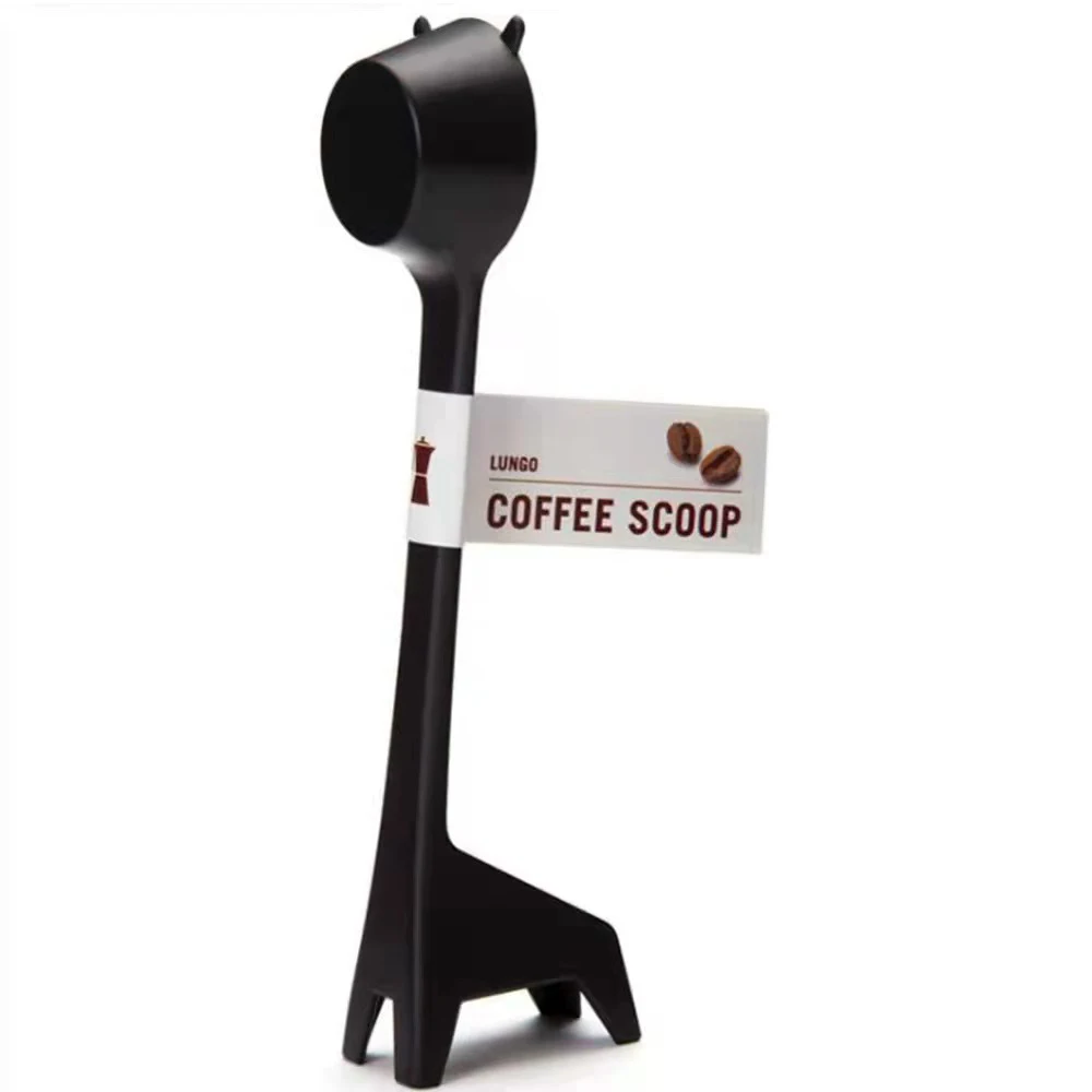 Cartoon Giraffe Shape Coffee Spoon Cute Design Black Powder Quantitative Long Handle Scoops Plastic Coffee Spoons Kitchen Decor