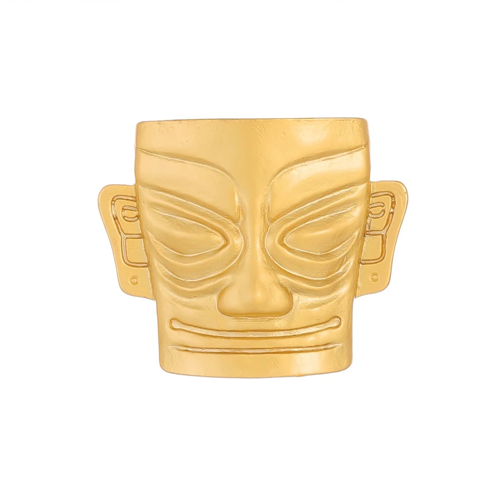 

Vintage Figures Face Brooches Creative Medieval Ancient Characters Cameo Faces Shape Designer Minimalist Gold Color Alloy Brooch