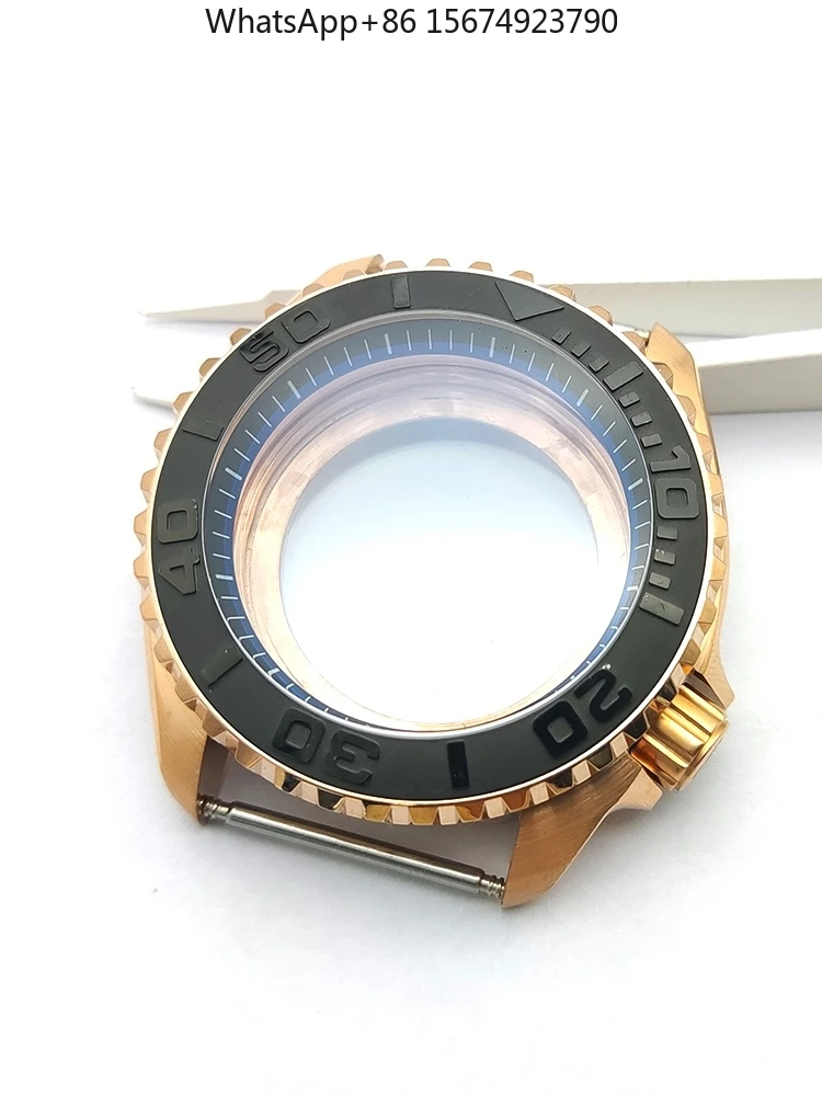 42MM modified with SK007 sapphire rose gold mechanical strap for Seiko NH35/36 watch case