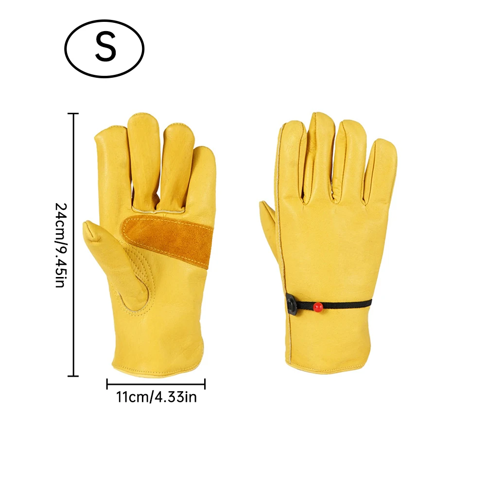 1 Pair Yellow Cowhide Gloves Soft Sensitive Gloves Finger Guards for TIG Welding TIG Glove