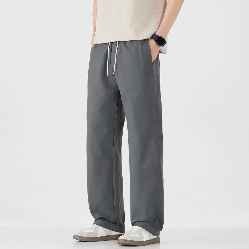

2026 Spring Summer New Simple Casual Outdoor Pants for Men Clothing Comfort Drawstring Soft Big Pocket Male Trousers