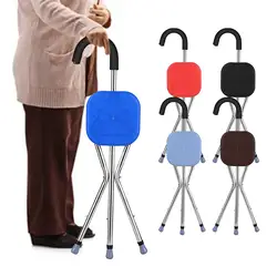 Walking Cane Seat Foldable Lightweight Outdoor Rest Stool Foldable Chair 100kg Capacity for Men Elderly Disabled Grandpa Grandma