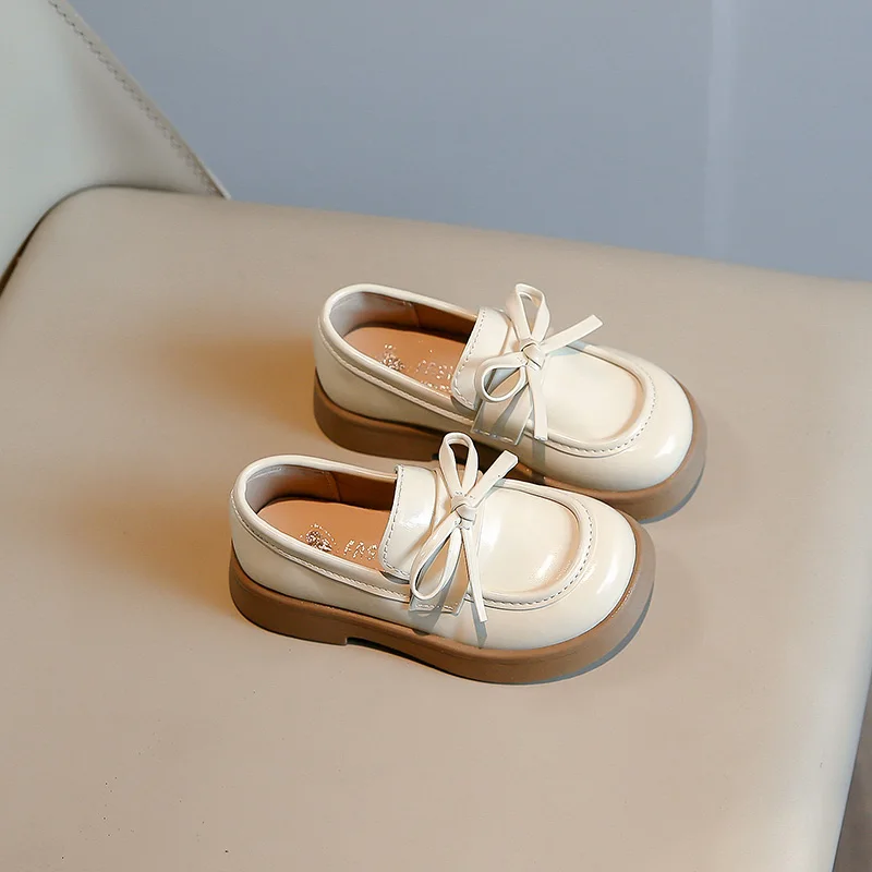New Fashion Children's Leather Shoes Spring Autumn Versatile Black School Girl Shoes Party Wedding Causal Kids Princess Loafers