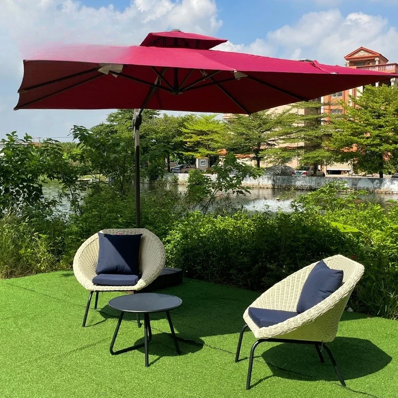 Outdoor Furniture Villa Hotel B & B Sea View Room Resort Rattan Sofa Outdoor Rooftop Waterproof Sunscreen Tables and Chairs