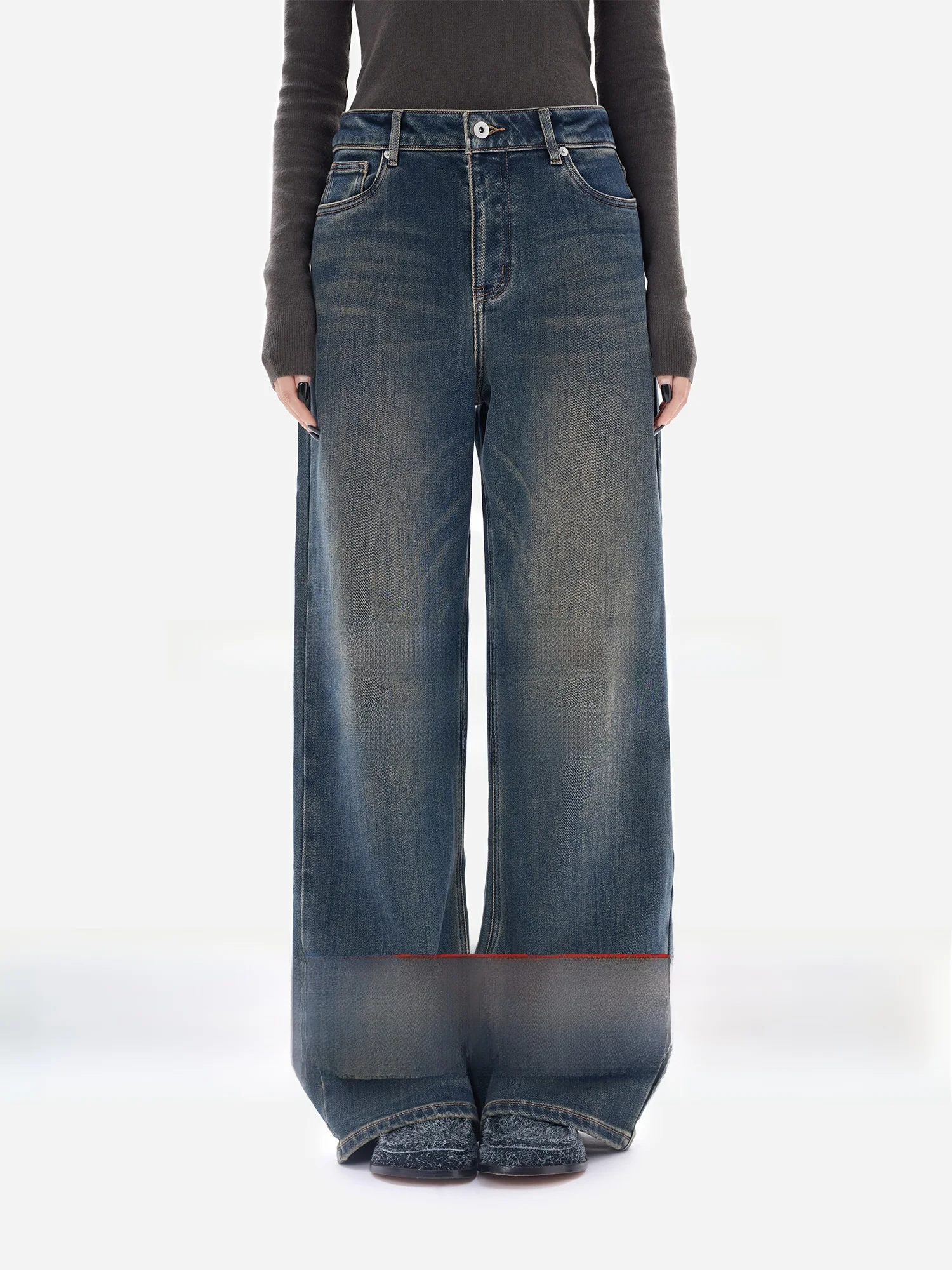 

Женские джинсы Egu Yue Fce из вельвета, облегающие, повседневные, с высокой талией, на пуговицах, из хлопка, для осени и зимы