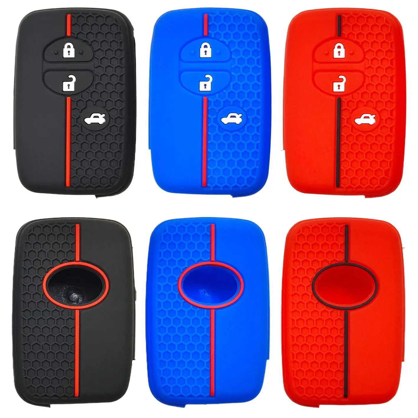 For Toyota Reach Highlander Cool Road Ze Camry remote control 3-button honeycomb pattern car silicone key cover