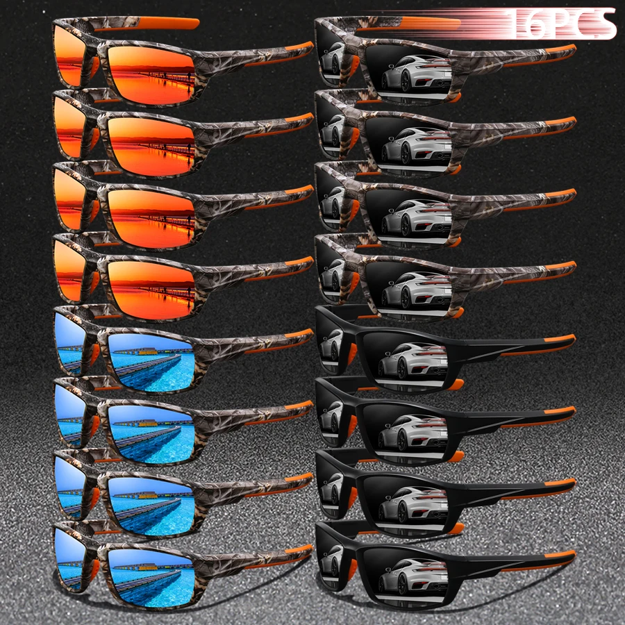 

16PCS Fashion Unisex Sports Sunglasses Fashionable Eyewear for Men And Women Ideal for Fishing Driving Mountaineering Activities
