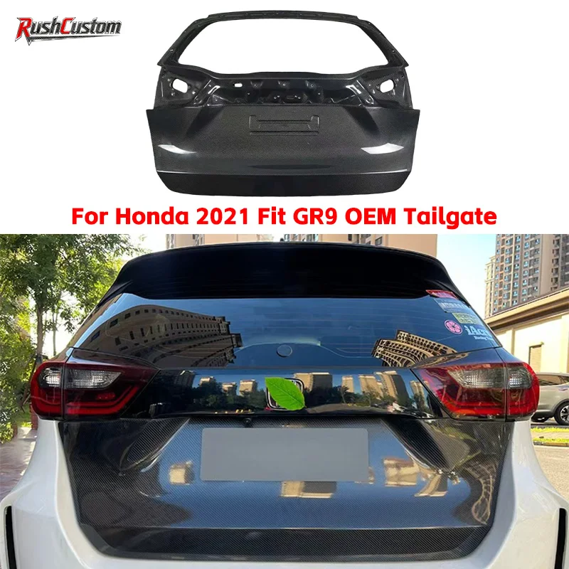 

For Honda 2021 Fit GR9 Carbon Fiber OEM-Style Trunk Lid Rear Hatch Cover Luggage Compartment Lid