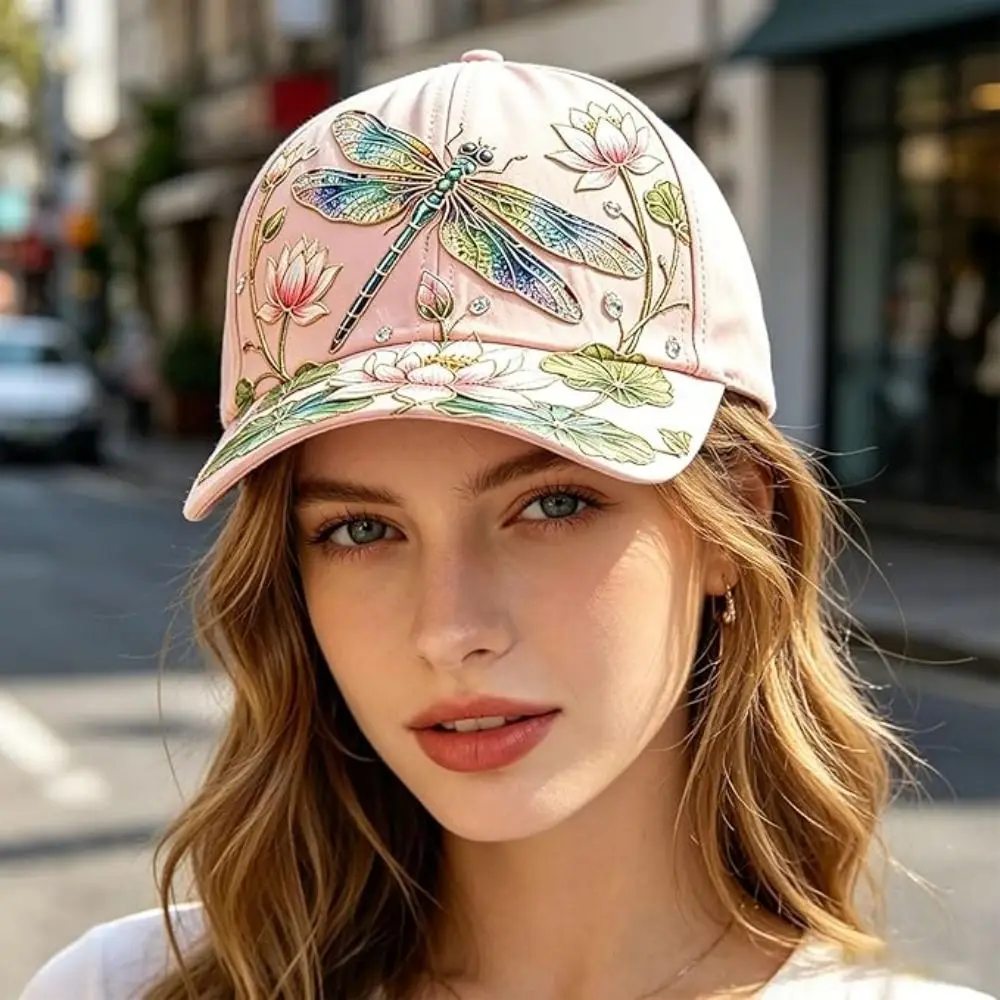 Breathable Garden Morning Cap Adjustable Animal Pattern Sports Sun Hat Hummingbird Flowers Soft Cotton Baseball Cap Outdoor Wear