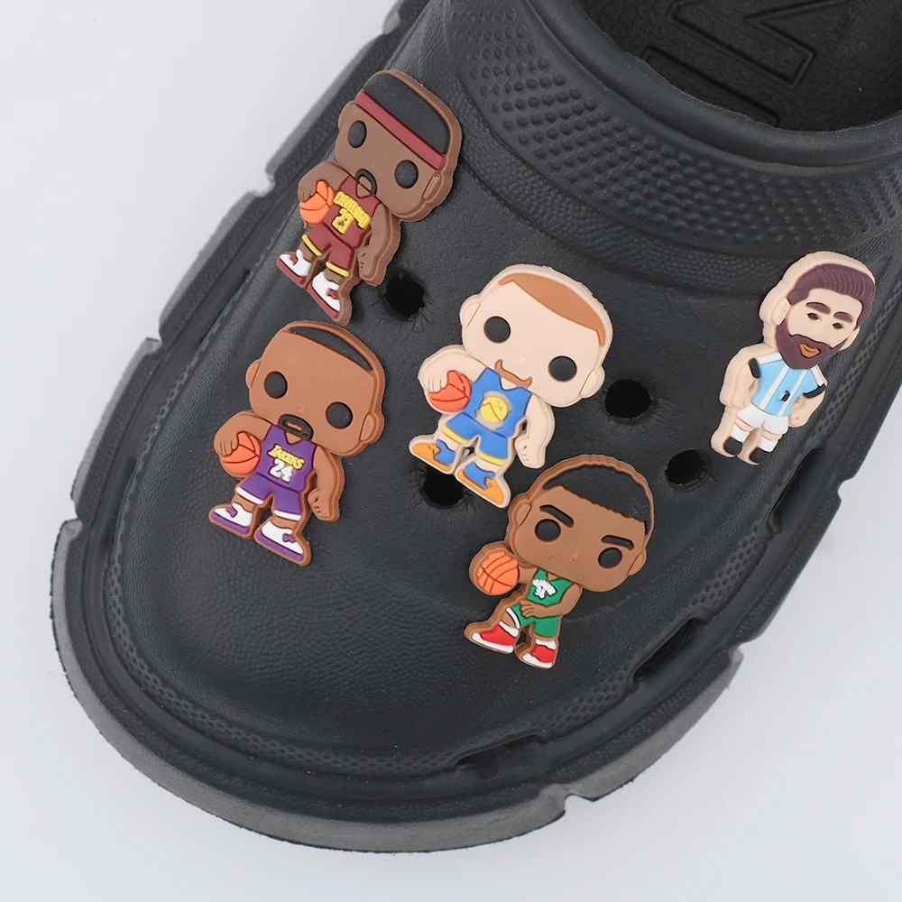 Shoe Accessories Charms 5 Styles Optional Cartoon Cute Basketball Player 1 Piece Shoe Decoration Buckles Children Party Gift