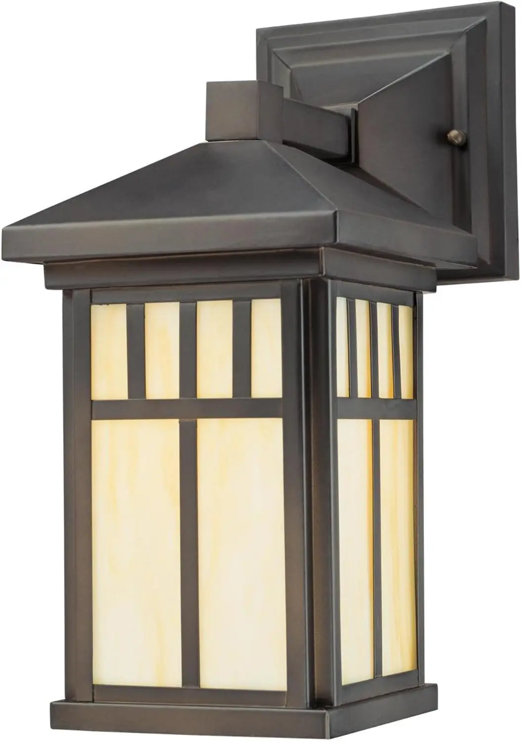 

Burnham One-Light Exterior Wall Lantern on Steel with Honey Art Glass, Oil Rubbed Bronze Finish