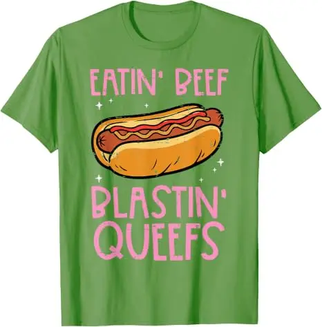 Hotdog Eatin Beef Blastin Queefs Ungeheuerliches T-Shirt für Männer und Frauen Y2k Familien-Matching Sarcastic Saying Tee Hot Dog Foodie Bekleidung – Detail 11