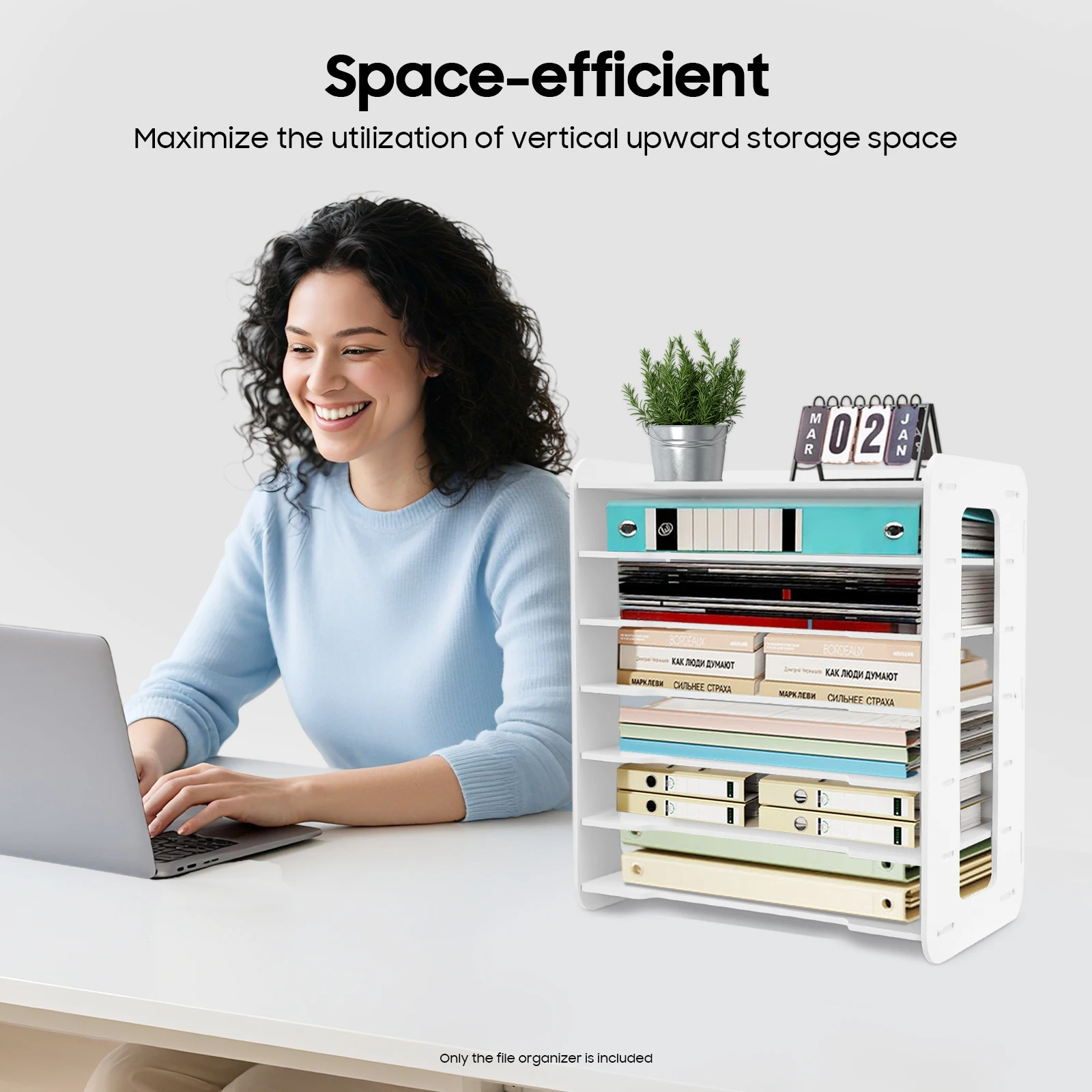 7 طبقات بيضاء مكتب مكتب منظمو سطح المكتب ملف وثيقة رف الرف الأدب المنظم الرف للمنزل مكتب اللوازم المدرسية #4