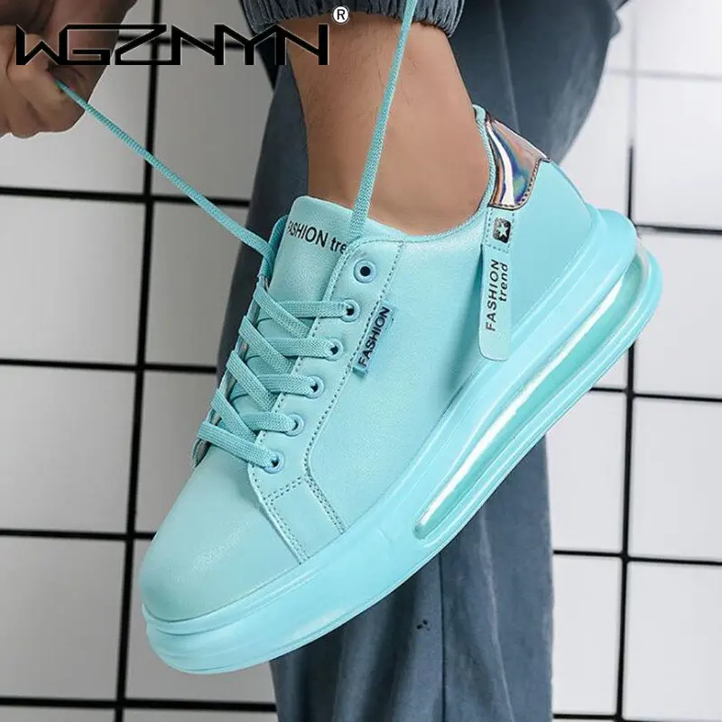 39-44 Size Men\'s and Women\'s Sneakers Orange Blue Clunky Men\'s Platform Shoes Couple Style Travel Shoes Unisex Tenis Sneakers