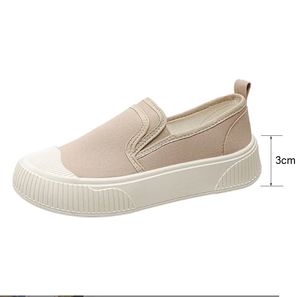 New Loafers Women 2024 Spring Shallow Ladies Patchwork Slip On Casual Canvas Shoes Outdoor Walking Running Flats Sneakers