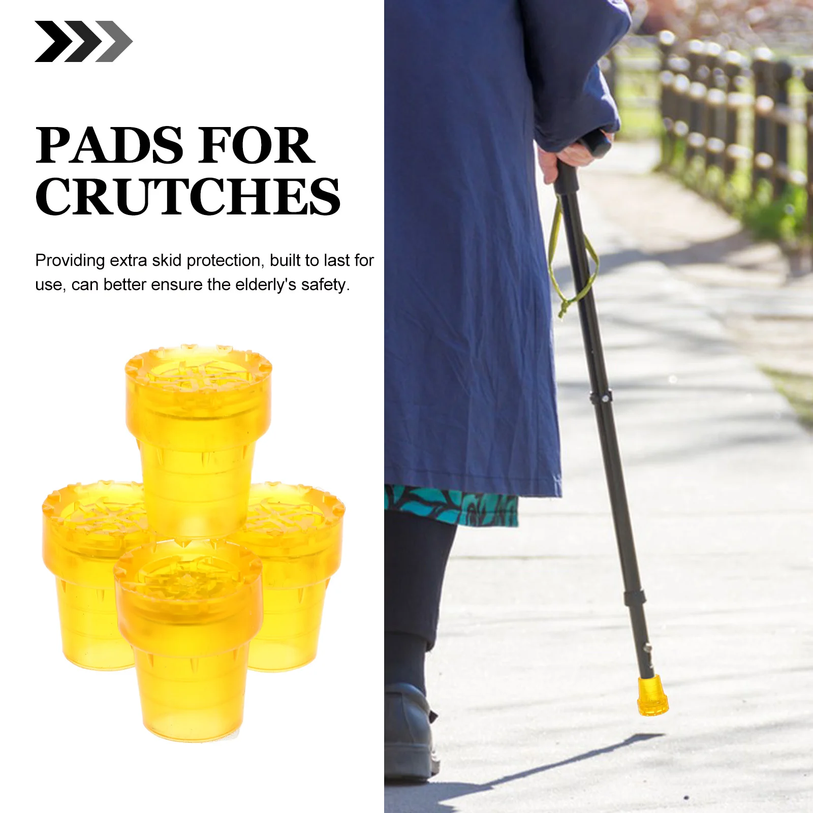 4 Pcs Non-slip Pads for Crutches Walking Stick Ends Climbing Cane Foot Cover Replace Rubber Tips Pole