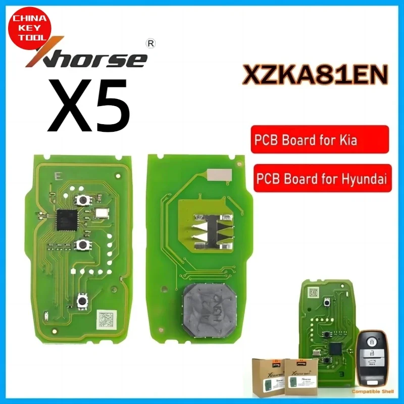 5PCS Xhorse XZKA81EN Special PCB Remote Key 3 Buttons Exclusively for Hyundai & Kia do not include key shell