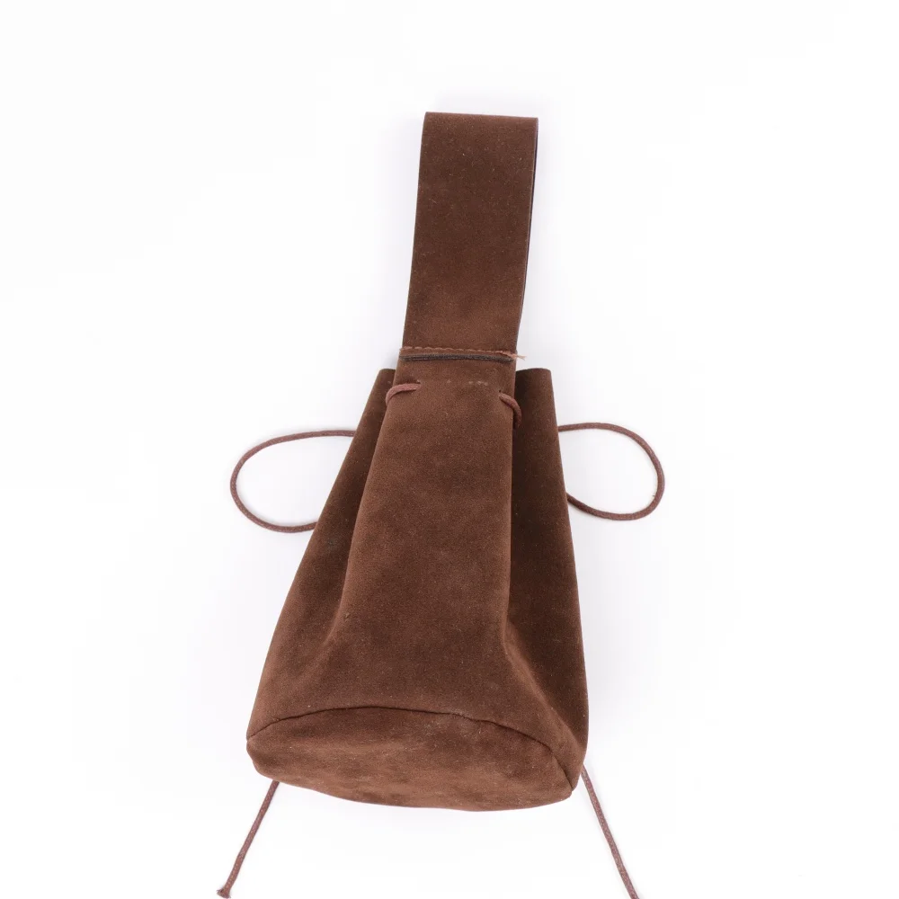 Mittelalterliche Münztasche mit Kordelzug, Cosplay-Zubehör, Münzgeldbörse für Herren, Geldbörse für Damen, Münzfach aus Leder