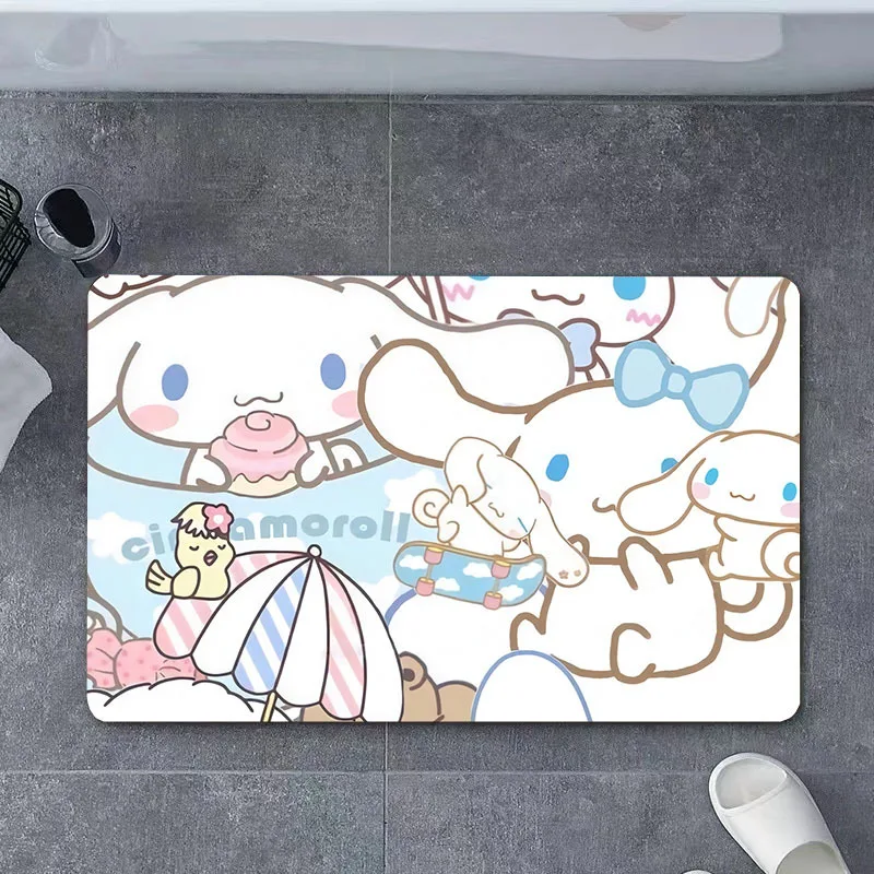 Sanli Ou Floor Mat Cartoon Bathroom Technology Cloth Water Absorbing Soft Rubber Foot Mat Door Anti Slip Quick Drying Mat