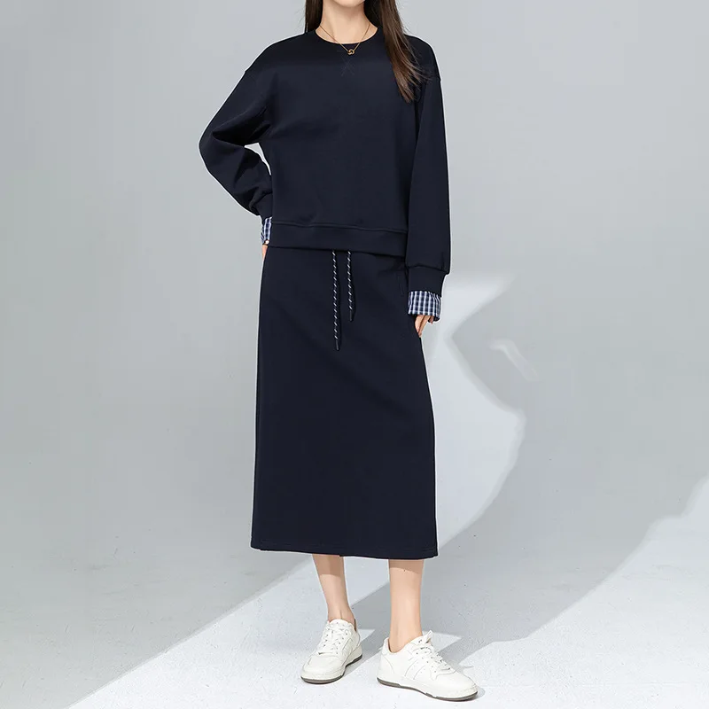 

Xingge Faionable Women's Casual Sweatirt Set Spring 2025 New Patchwork Unique Design Two-Piece Suit Leisure Sportswear