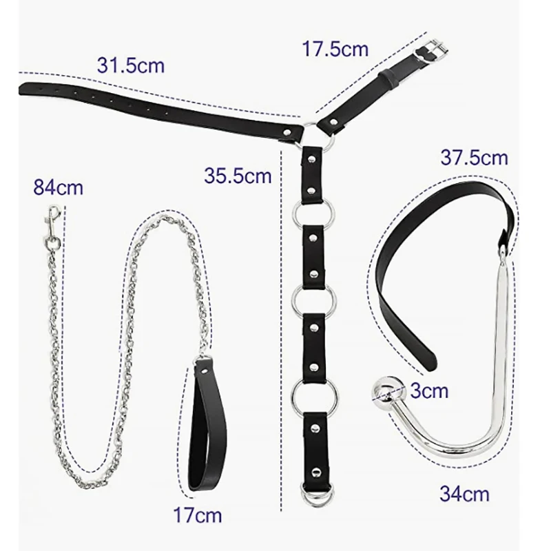 3/4-piece Set SM Adult Sex Toys Metal Anal Hooks Anal Plug Assisted Forced Restraints Masturbation Couple Passion Props