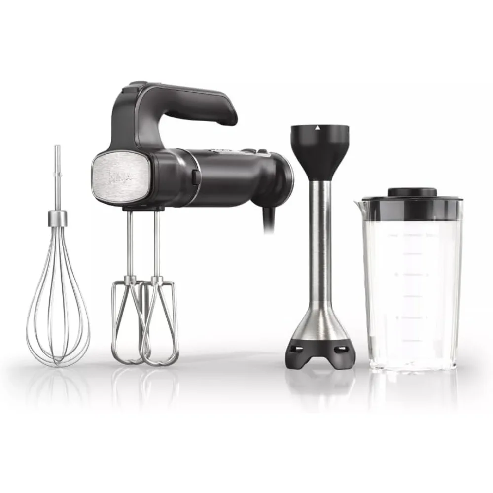 

Juicer, 750-Peak-Watt Hand Blender and Hand Mixer Combo with Whisk and Beaters, 3-Cup Blending Vessel, Black,Juicer