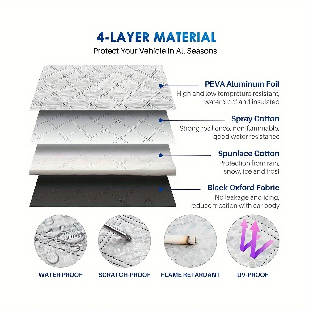 1pc Car Front Windshield Snow Windproof Sunshade Cover For Car SUV Summer/Winter Quality Ultra Thick Protective Windscreen Cover