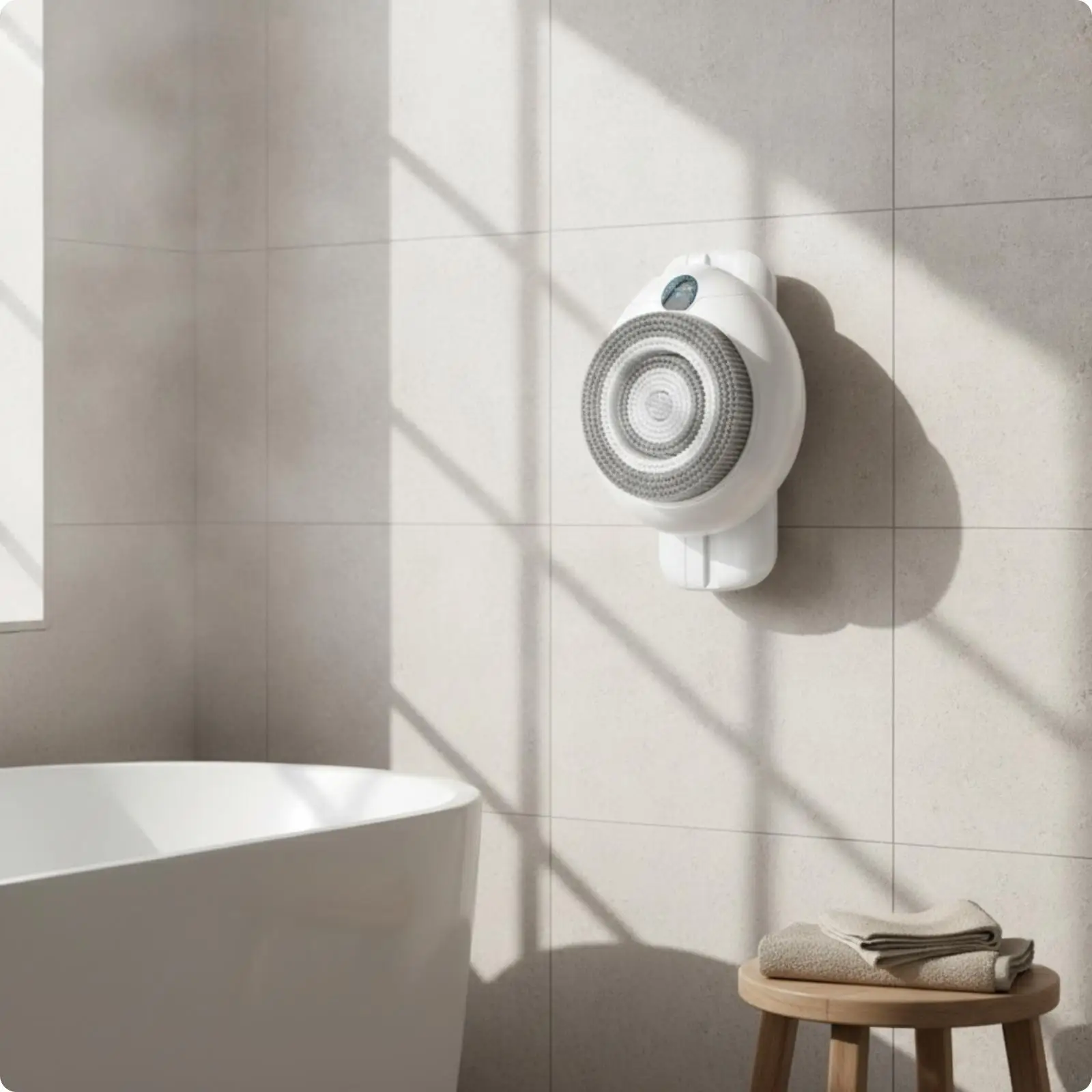 Wall-Mounted Back Scrubber Rechargeable Electric Bathing Machine with Brush Head
