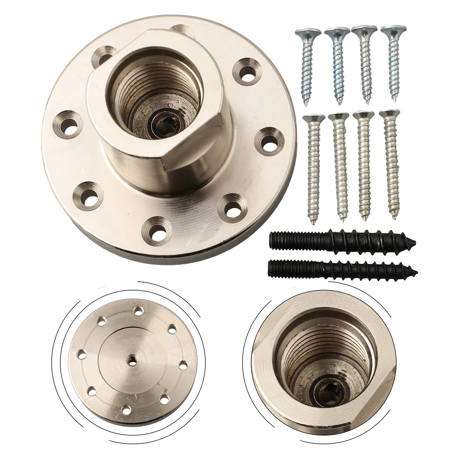 Lathe Faceplate Lathe Chuck With Screw Woodworking Lathe Chuck 1set Mounting Hole 1 Inch X 8 TPI Threaded Chuck