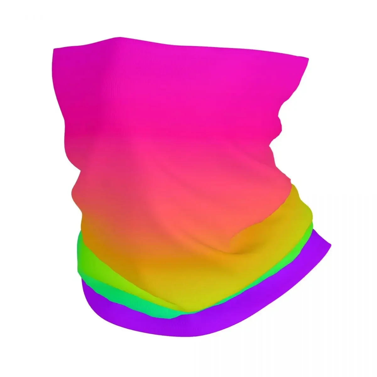 Neon Rainbow Ombre Bandana Neck Gaiter Printed Wrap Scarf Warm Headwear Riding For Men Women Adult Windproof