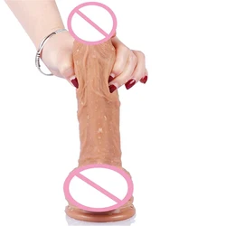 22CM Realistic Silicone Dildo Large Dildo Sex Toy for Women with Thick Glans Real Dong with Powerful Suction Cup Stiff Cock