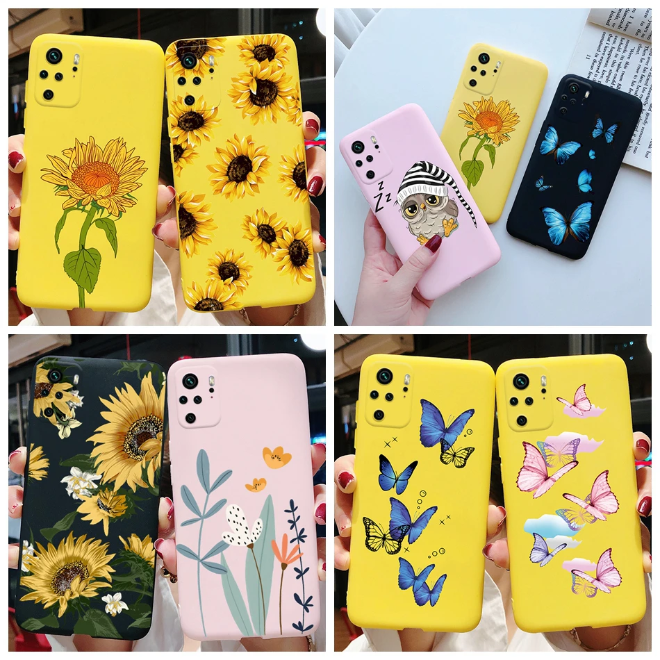 For Xiaomi Poco M5s Case Silicon Back Cover Phone Case For Xiaomi Poco M5s PocoM5S M5 S TPU Daisy Flower Case coque bumper Shell