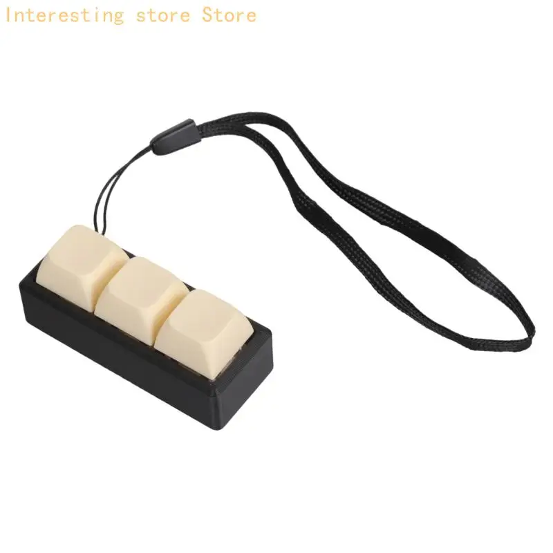 3-key Mechanical Keyboard Clicks Toy Keycap Tester With Multicolor LED Lights And Smooth Operating Stress Relief 55KC