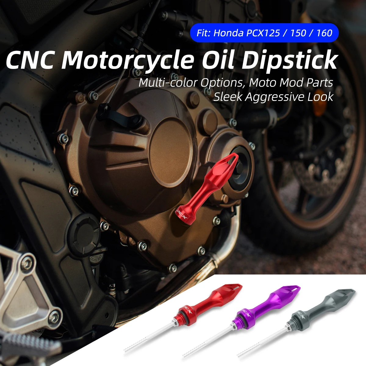 Motorcycle Accessories Alloy Engine Oil Dipstick Oil Cap For Honda PCX125 PCX150 PCX160 Engine Oil Tank Dipstick Level Gauge