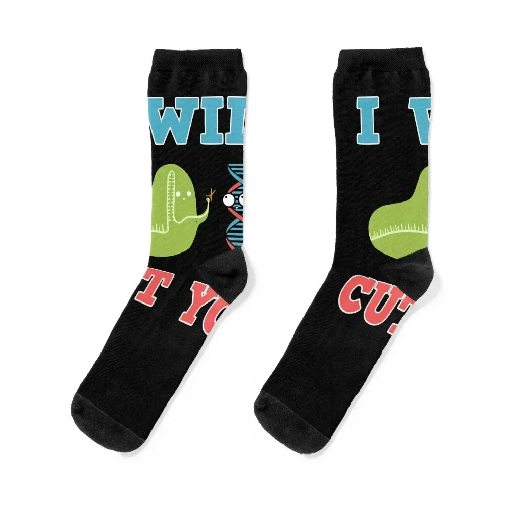 I Will Cut You Crispr Graffiti Gene Science Gift Socks summer short valentine gift ideas Socks Girl Men's