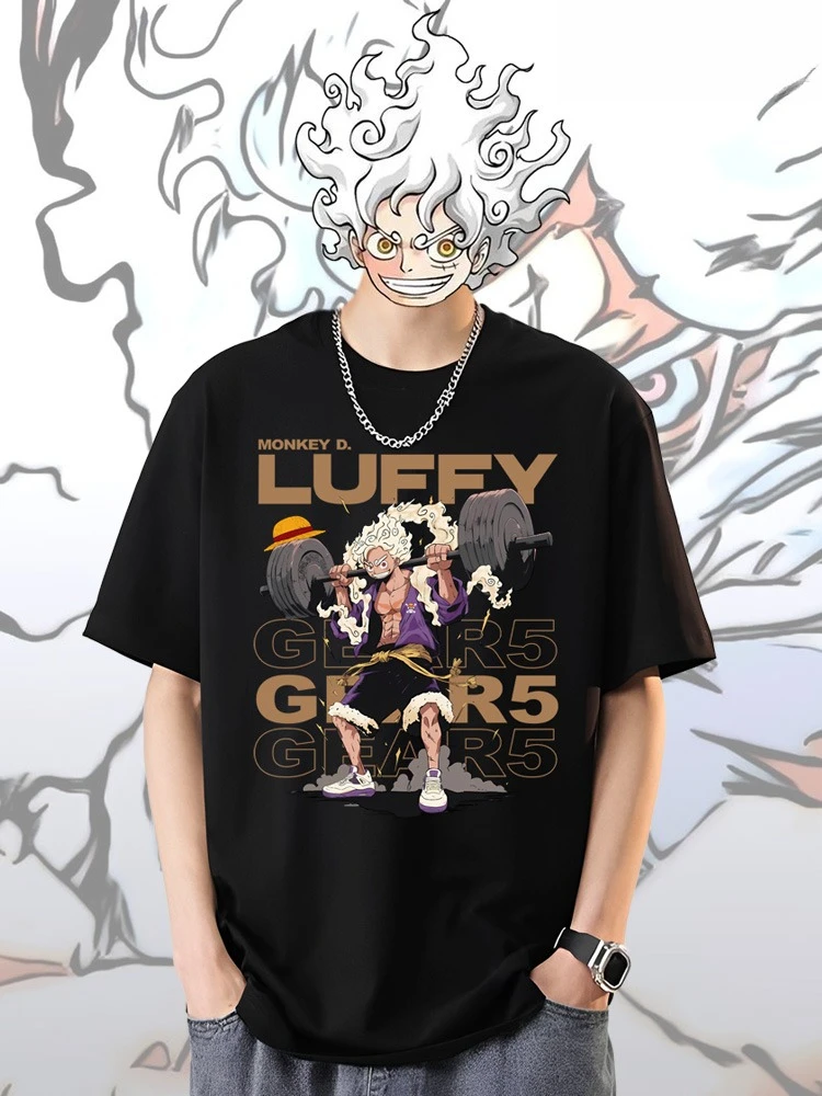

Bandai Genuine ONE PIECE Joint T-shirt Cartoon Animation Luffy Loose and Comfortable Men's and Women's Training Short Sleeves