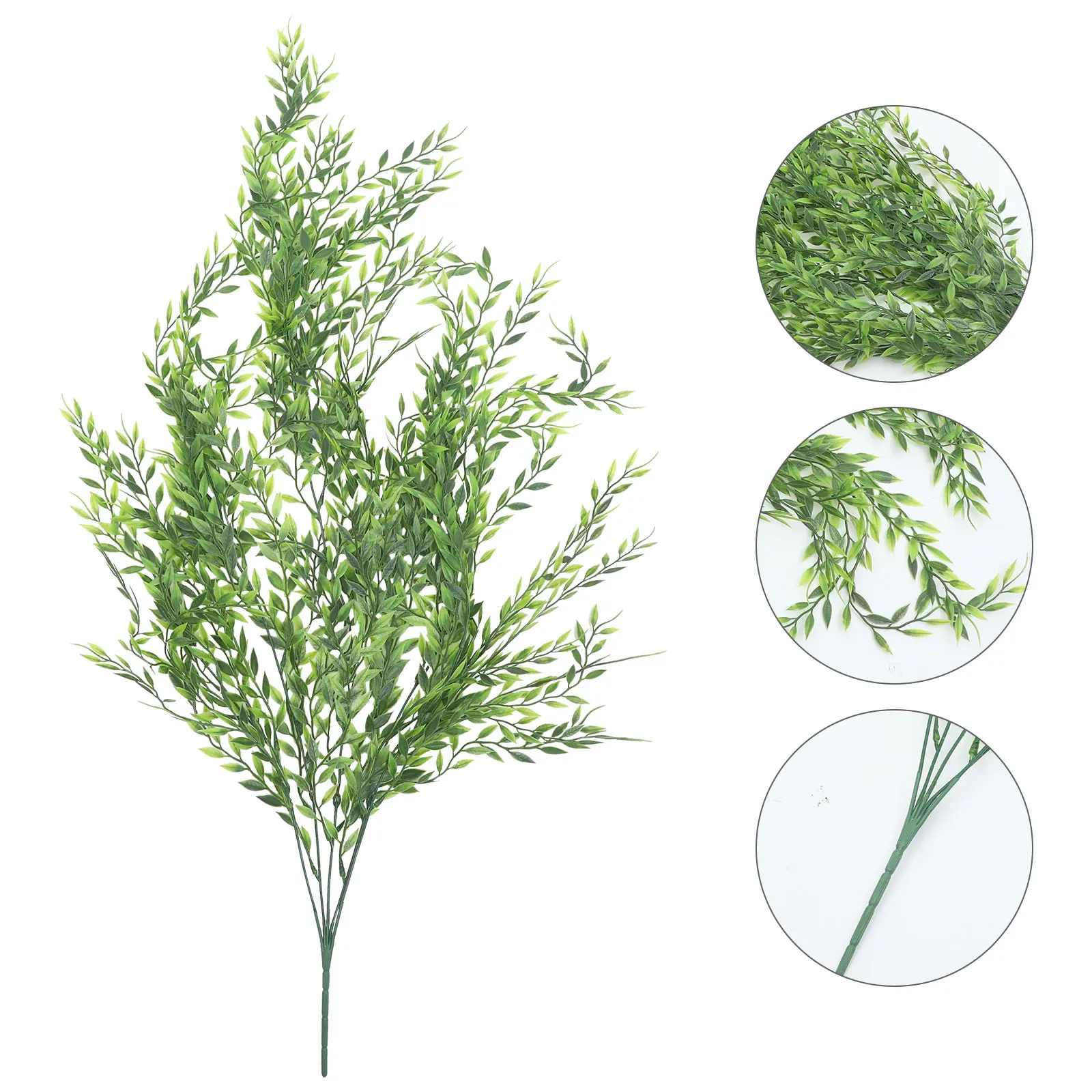 

2pcs Artificial Grass Simulation Leaf Decor Iron Wire PVC Lightweight Hanging Faux Vines Green Wall Decor Outdoor Plants