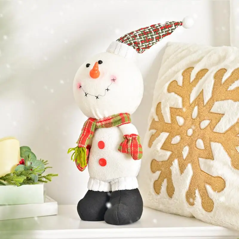 Stuffed Snowman Christmas Cartoon Plush Toy Snowman Soft Huggable Stuffed Animal Cute Plush Toy For Toddler Boys And Girls