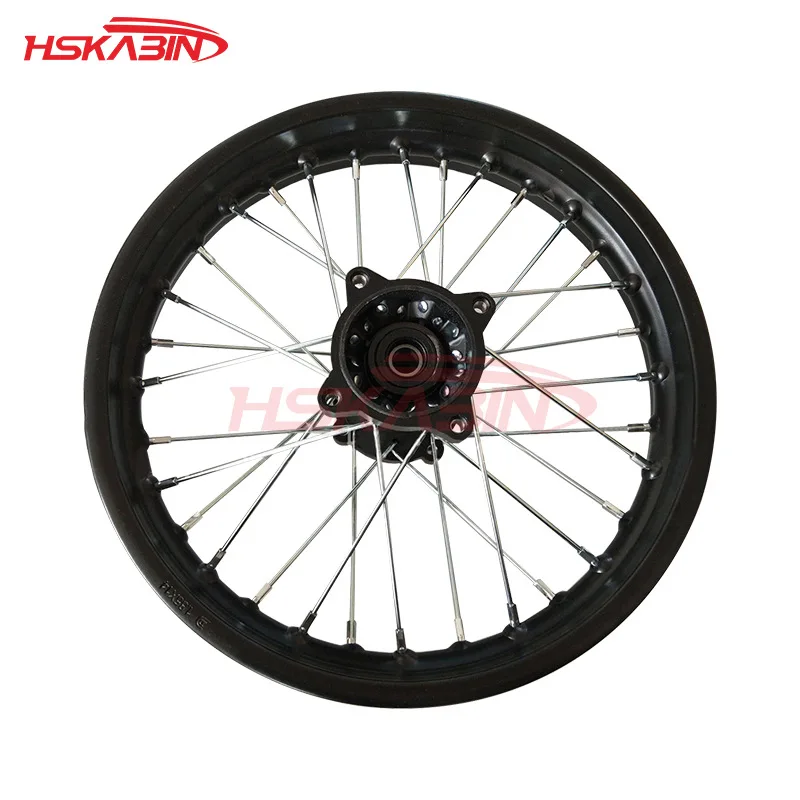 Off Road Motorcycle Wheel Hub 1.85X14 Inch Rear Iron Ring Assembly with Oil Seal Shaft Hole 15/12