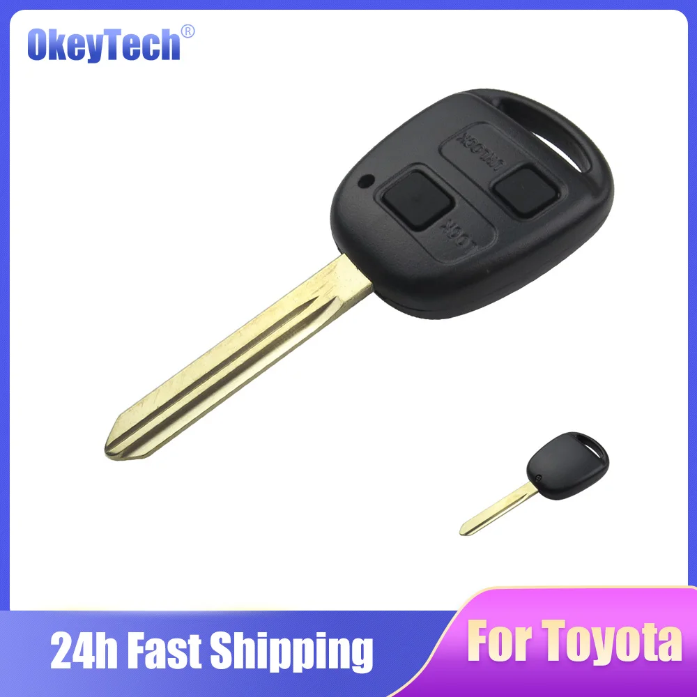 Okeytech Car Key Shell Case For Toyota Yaris Carina Corolla Avensis Avalon Echo Cover Toy47 Blade