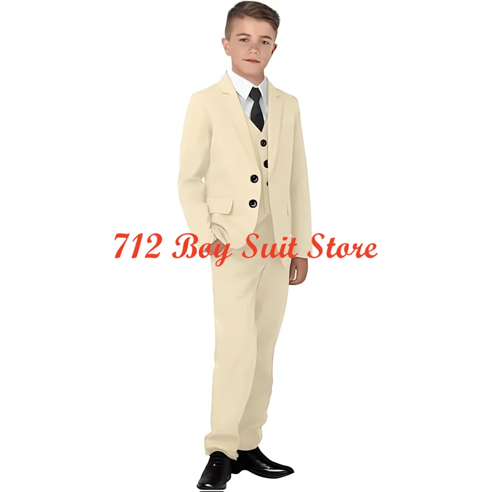 Classic Boys Suit 3 pezzi Slim Fit Tuxedo abbigliamento formale abiti per bambini per ragazzo 2-16 anni bambini