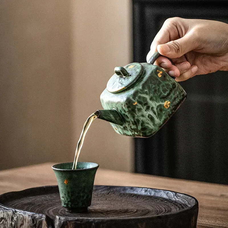 

Retro Japanese style Pot Bronze Glaze Teapot Kung Fu Coarse pottery Tea Making Device Tea Infuser Tea Kettle
